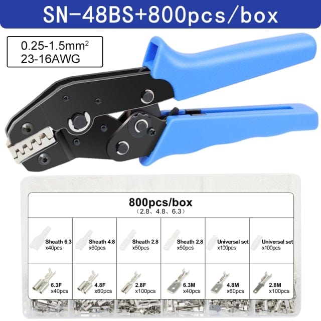 Planet Gates Crimping Pliers SN-48BS/2549 For Tab 2.8 4.8 6.3 XH2.54 SM2.5 DuPont2.54 Terminals Car Connector Wire Electrician Tools Set