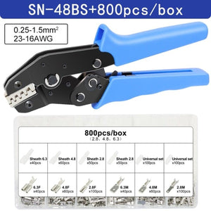 Planet Gates SN-48BS 800H Crimping Pliers SN-48BS/2549 For Tab 2.8 4.8 6.3 XH2.54 SM2.5 DuPont2.54 Terminals Car Connector Wire Electrician Tools Set