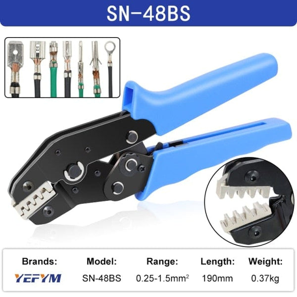 Planet Gates SN-48BS Crimping Pliers SN-48BS/2549 For Tab 2.8 4.8 6.3 XH2.54 SM2.5 DuPont2.54 Terminals Car Connector Wire Electrician Tools Set