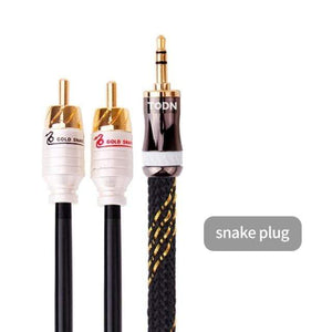 Planet Gates Snake King Plug / 1m Canare HiFi cable audio RCA cable Audio signal wire plug 3.5mm aux plug convert 2 RCA plug