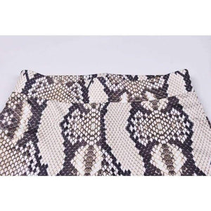 Planet Gates snakeskin / S Straps snakeskin print sext crop tops camis flare pants 2 pieces set 2018 autumn winter women fashion sets