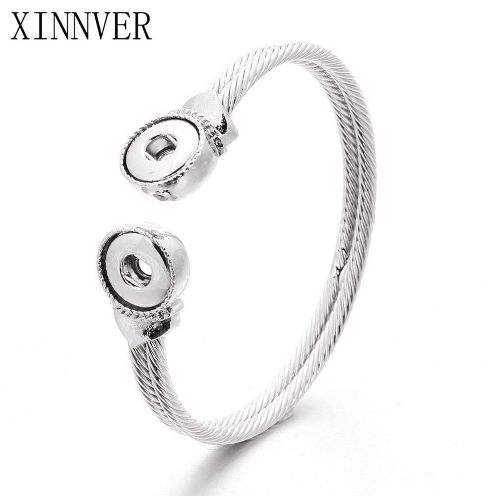 Planet Gates Snap Bracelet Fit 12mm Snap Button Jewelry Real Stainless Steel Cuff Bracelet Unisex DIY jewelry Gifts ZE260