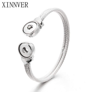 Planet Gates Snap Bracelet Fit 12mm Snap Button Jewelry Real Stainless Steel Cuff Bracelet Unisex DIY jewelry Gifts ZE260