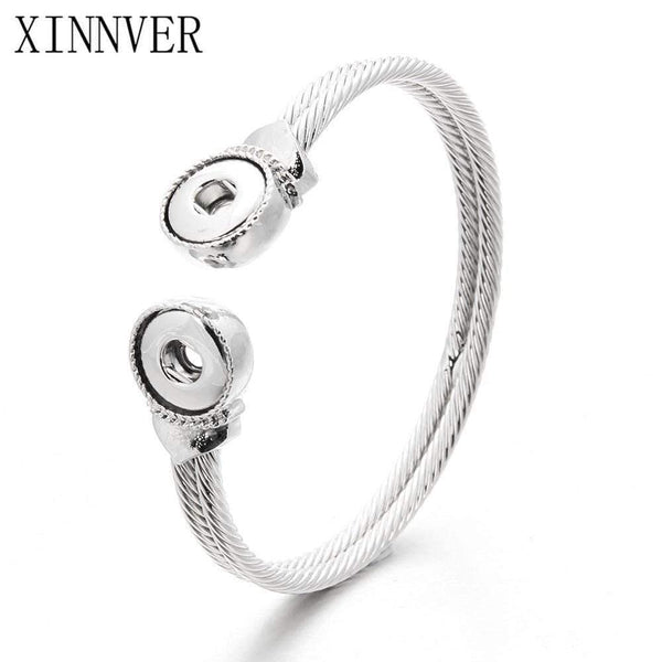 Planet Gates Snap Bracelet Fit 12mm Snap Button Jewelry Real Stainless Steel Cuff Bracelet Unisex DIY jewelry Gifts ZE260