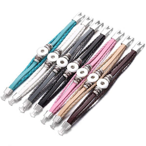 Planet Gates Snap Button Jewelry 18mm Vintage Leather Iron Buckle Snap Bracelet Fit Charm 18mm Snap Buttons Women Men Jewelry