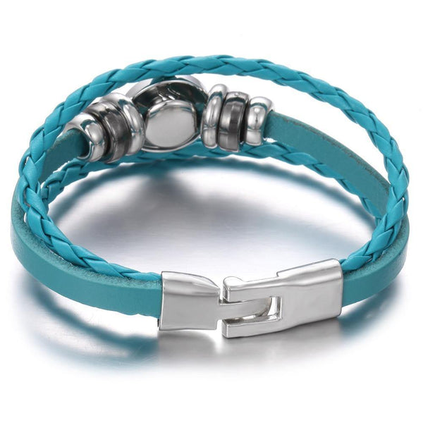 Planet Gates Snap Button Jewelry 18mm Vintage Leather Iron Buckle Snap Bracelet Fit Charm 18mm Snap Buttons Women Men Jewelry