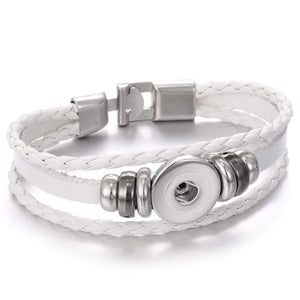 Planet Gates Snap Button Jewelry 18mm Vintage Leather Iron Buckle Snap Bracelet Fit Charm 18mm Snap Buttons Women Men Jewelry