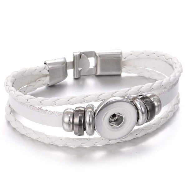 Planet Gates Snap Button Jewelry 18mm Vintage Leather Iron Buckle Snap Bracelet Fit Charm 18mm Snap Buttons Women Men Jewelry