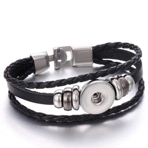 Planet Gates Snap Button Jewelry 18mm Vintage Leather Iron Buckle Snap Bracelet Fit Charm 18mm Snap Buttons Women Men Jewelry