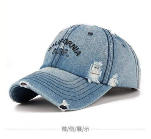 Planet Gates Snapback Women's Distressed Hole Embroidery Simple Baseball Cap For Men Female Outdoor Leisure Cowboy Hat