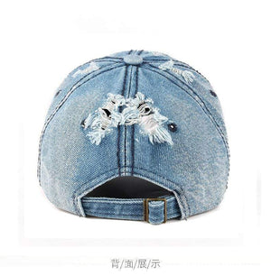 Planet Gates Snapback Women's Distressed Hole Embroidery Simple Baseball Cap For Men Female Outdoor Leisure Cowboy Hat