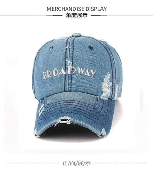 Planet Gates Snapback Women's Distressed Hole Embroidery Simple Baseball Cap For Men Female Outdoor Leisure Cowboy Hat