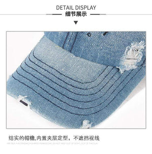 Planet Gates Snapback Women's Distressed Hole Embroidery Simple Baseball Cap For Men Female Outdoor Leisure Cowboy Hat