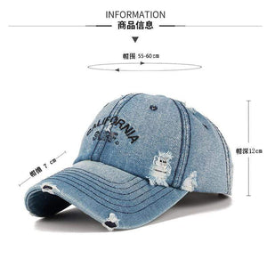 Planet Gates Snapback Women's Distressed Hole Embroidery Simple Baseball Cap For Men Female Outdoor Leisure Cowboy Hat