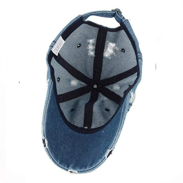 Planet Gates Snapback Women's Distressed Hole Embroidery Simple Baseball Cap For Men Female Outdoor Leisure Cowboy Hat