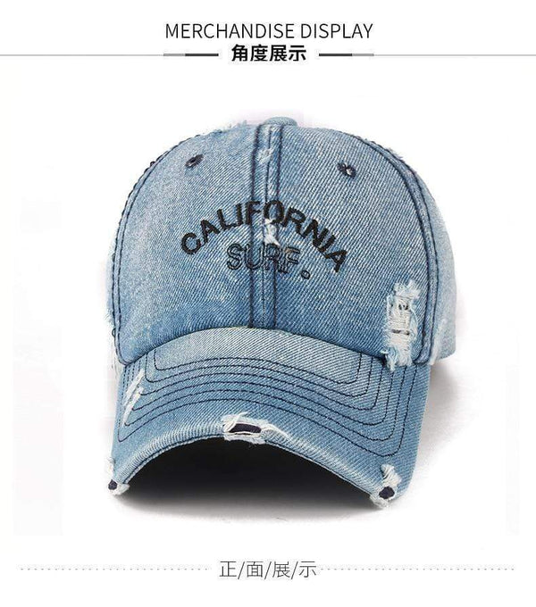 Planet Gates Snapback Women's Distressed Hole Embroidery Simple Baseball Cap For Men Female Outdoor Leisure Cowboy Hat