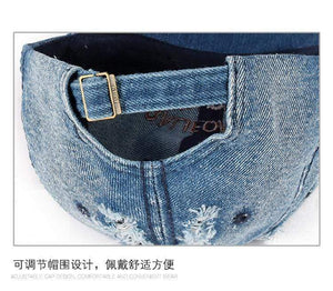 Planet Gates Snapback Women's Distressed Hole Embroidery Simple Baseball Cap For Men Female Outdoor Leisure Cowboy Hat