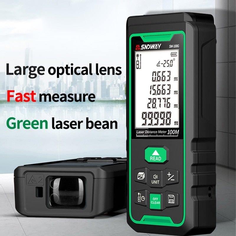 Planet Gates SNDWAY Laser Rangefinder High Accurate Roulette Laser Distance Meter Measuring 40M 100M 120M Digital Tape Measure Range Finder