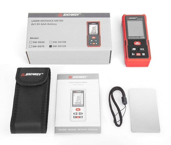 Planet Gates SNDWAY Laser Rangefinder High Accurate Roulette Laser Distance Meter Measuring 40M 100M 120M Digital Tape Measure Range Finder