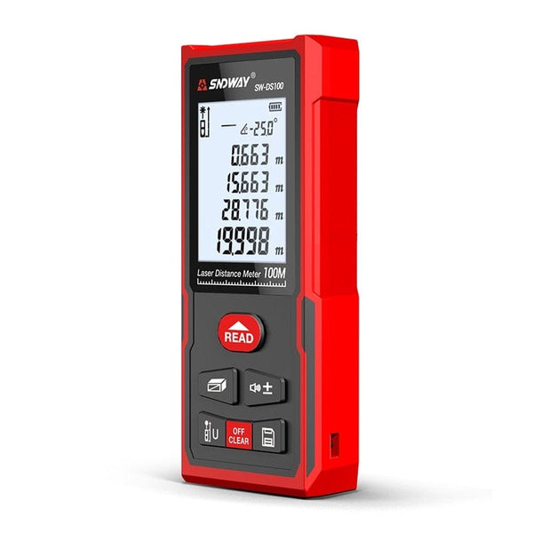 Planet Gates SNDWAY Laser Rangefinder High Accurate Roulette Laser Distance Meter Measuring 40M 100M 120M Digital Tape Measure Range Finder