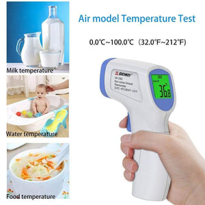 SNDWAY Non-contact Infrared Thermometer Portable Termometro Temperature Gun Meter Sound Alarm LCD Handheld Digital Thermometer (SW-3362)