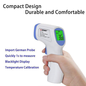 SNDWAY Non-contact Infrared Thermometer Portable Termometro Temperature Gun Meter Sound Alarm LCD Handheld Digital Thermometer (SW-3362)