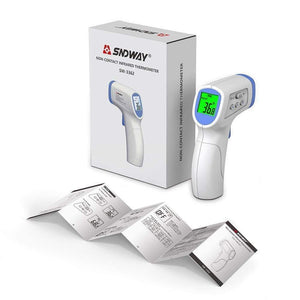 SNDWAY Non-contact Infrared Thermometer Portable Termometro Temperature Gun Meter Sound Alarm LCD Handheld Digital Thermometer (SW-3362)
