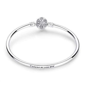 Planet Gates Snowflake2 / 21cm 925 Sterling Silver Bracelet Bead Charm Heart Snowflake Rose Snake Chain Basic Bracelets Pan Women DIY Jewelry