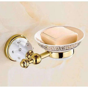 Planet Gates soap dish Bathroom Accessories Sets Crystal Brass Gold Bathroom Hardware Sets Wall Mounted Bathroom Products