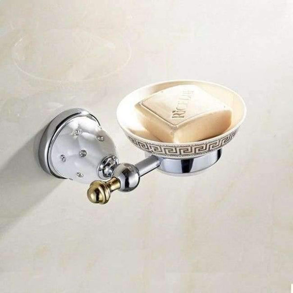 Planet Gates Soap Dish Brass&Silver Polished Bathroom Accessories Sets Diamond&crystal Bathroom Hardware Set Wall Mounted Bathroom Products