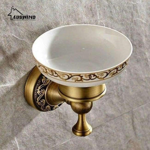 Planet Gates soap dish holder European Bronze Brushed Bathroom Accessories Solid Brass Carved Bathroom Product Antique Brass Carved Bathroom Hardware Sets