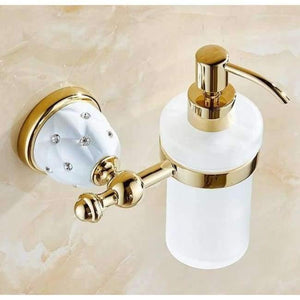 Planet Gates soap dispenser Bathroom Accessories Sets Crystal Brass Gold Bathroom Hardware Sets Wall Mounted Bathroom Products