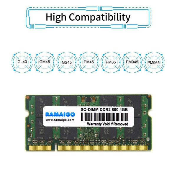 Planet Gates SODIMM 4GB DDR2 800Mhz RAM DDR2 667mhz 8GB 2x4GB notebook memory for GL40 GM45 GS45 PM45 PM65 PM945 PM965 Laptop single DDR2 4GB