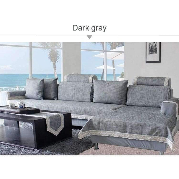 Planet Gates sofa towel 1PCS / 60x60cm 1pcs Grey Sofa Cover Sofa Cushion Cotton Linen Fabric Fashion Four Seasons Available Home Wedding Decor Sofa Towel