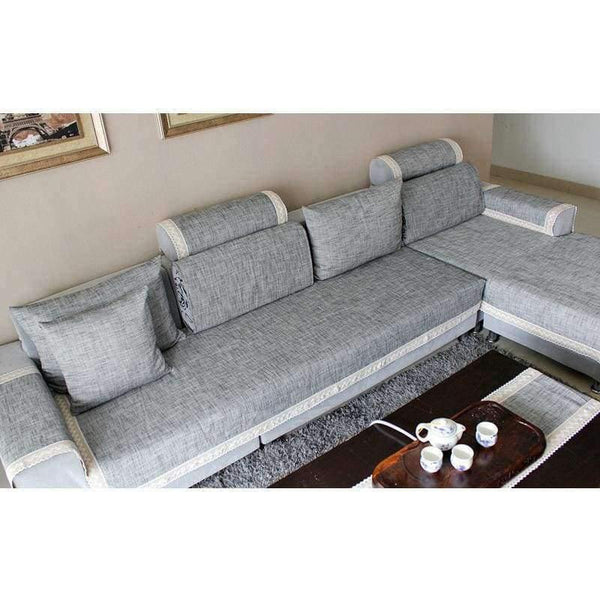 Planet Gates sofa towel 1PCS / 60x60cm 1pcs Grey Sofa Cover Sofa Cushion Cotton Linen Fabric Fashion Four Seasons Available Home Wedding Decor Sofa Towel