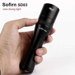 Planet Gates Sofirn SD03 Scuba Diving Flashlight 18650 Dive Light Torch Underwater Powerful Cree XM-L2 LED Flashlight Waterproof Diving Lamp