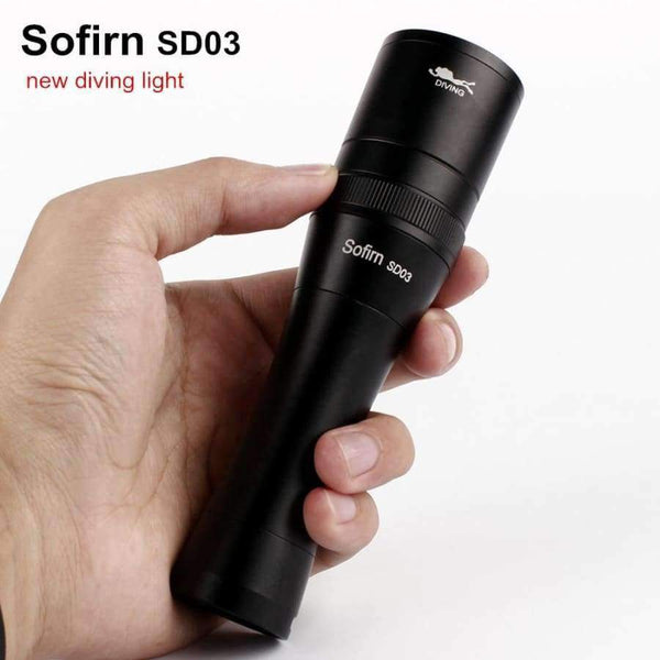 Planet Gates Sofirn SD03 Scuba Diving Flashlight 18650 Dive Light Torch Underwater Powerful Cree XM-L2 LED Flashlight Waterproof Diving Lamp