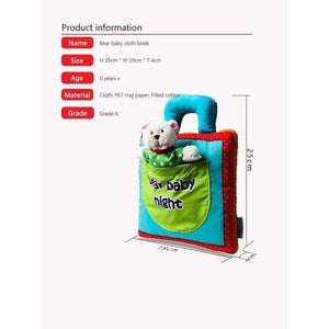 Planet Gates Soft Baby Quiet Cloth Book Infant Bear Night 3D Activity Book Newborn Baby Toys Early educational toy Books for Kids