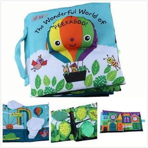 Planet Gates Soft Cloth Book Children Kid Educational Toys Fabric Balloon Peekaboo Animals English Teach Stereo Quiet Book For Newborn Babies