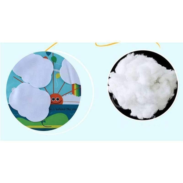 Planet Gates Soft Cloth Book Children Kid Educational Toys Fabric Balloon Peekaboo Animals English Teach Stereo Quiet Book For Newborn Babies