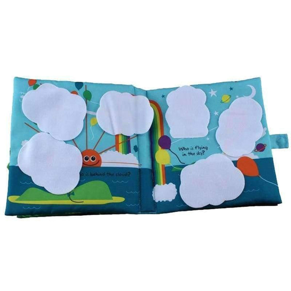 Soft Cloth Book Children Kid Educational Toys Fabric Balloon Peekaboo Animals English Teach Stereo Quiet Book For Newborn Babies