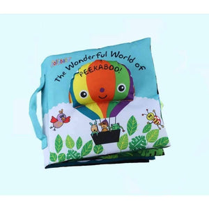 Soft Cloth Book Children Kid Educational Toys Fabric Balloon Peekaboo Animals English Teach Stereo Quiet Book For Newborn Babies