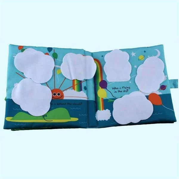 Planet Gates Soft Cloth Book Children Kid Educational Toys Fabric Balloon Peekaboo Animals English Teach Stereo Quiet Book For Newborn Babies