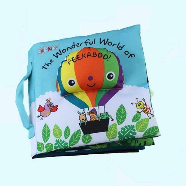 Soft Cloth Book Children Kid Educational Toys Fabric Balloon Peekaboo Animals English Teach Stereo Quiet Book For Newborn Babies
