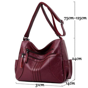 Soft Leather Zipper Luxury Handbags Women Bags Designer Female Shoulder Crossbody Bags