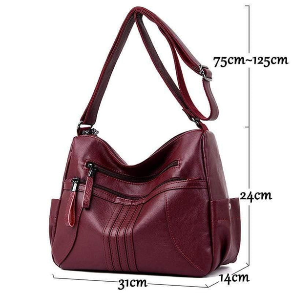 Soft Leather Zipper Luxury Handbags Women Bags Designer Female Shoulder Crossbody Bags