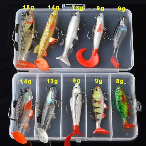 Planet Gates Soft Lure Kit set 18g 14g 13g 9g 8g Wobblers Artificial Bait Silicone Fishing Lures Sea Bass Carp Fishing Lead Fish Jig