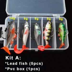Planet Gates Soft Lure Kit set 18g 14g 13g 9g 8g Wobblers Artificial Bait Silicone Fishing Lures Sea Bass Carp Fishing Lead Fish Jig