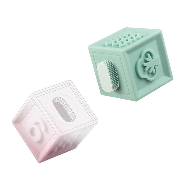 Planet Gates Soft Naissance Silicone Educational Building Blocks 3D Hanging Ball Babies Rubber Cubes Teethers Squeeze Bath Toys Birth Gift