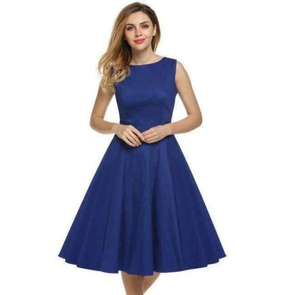 Planet Gates Soid Blå / L ACEVOG Damekjole Retro Vintage 1950'er 60'er Rockabilly Blomster Swing Sommerkjoler Elegant Sløjfeknude Tunika Vestidos Morgenkåbe Oversize